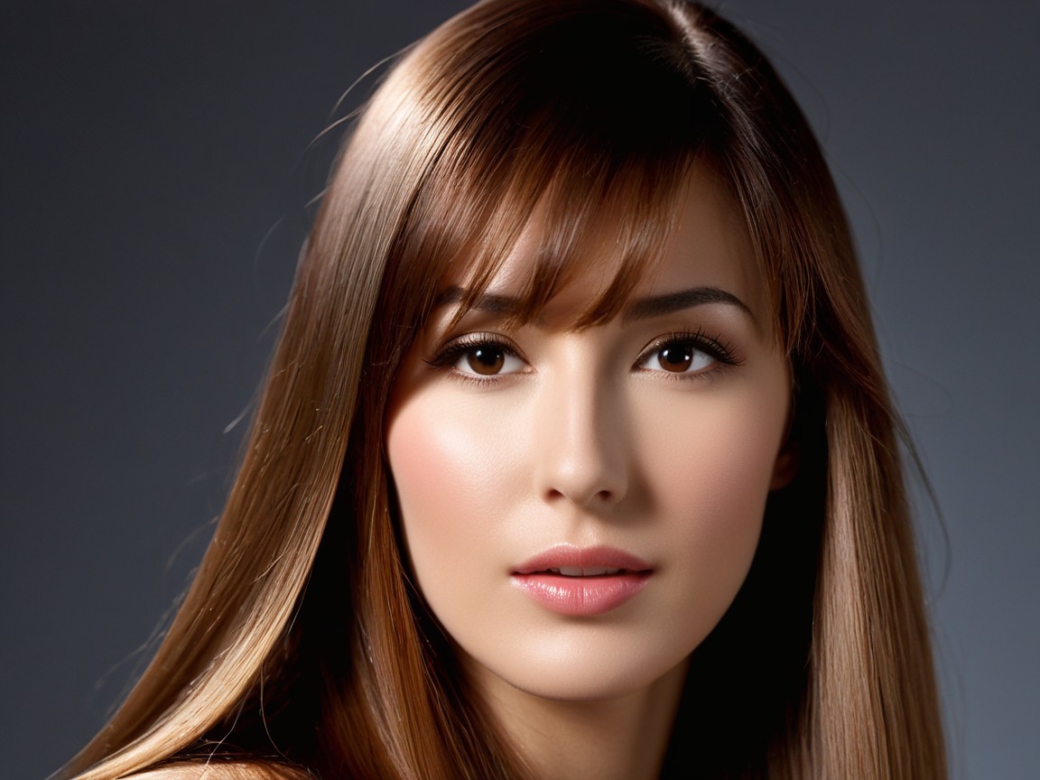 Close-up Portrait of a Young Woman with Brown Hair