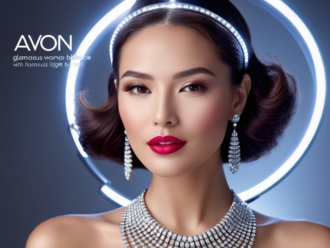 Glamorous Woman with Vintage Curls and Radiant Makeup
