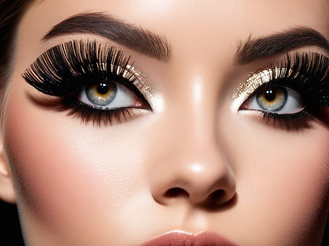 Close-Up of a Woman's Face with Striking Makeup