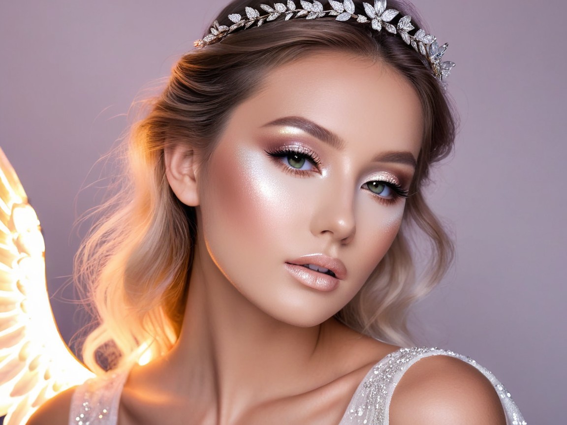 Close-Up Portrait of Young Woman with Radiant Skin