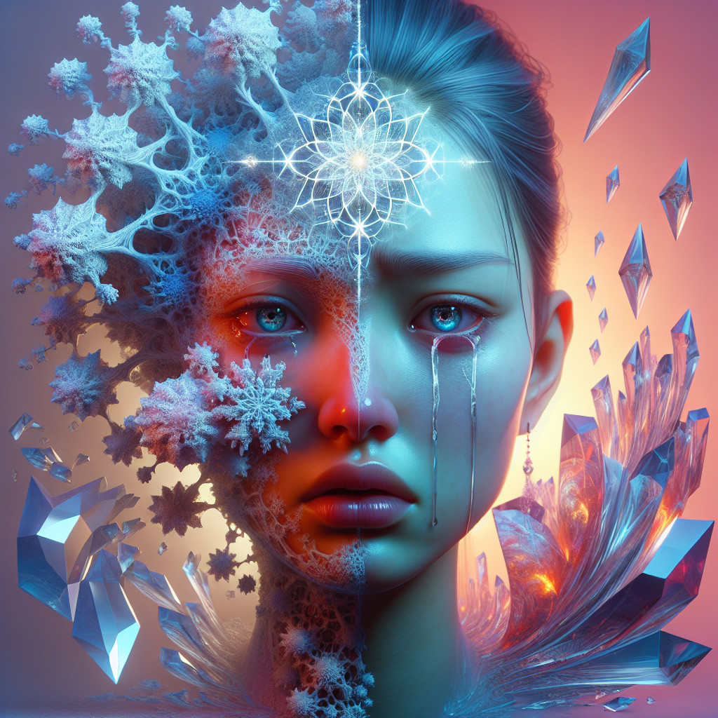 Portrait of a Young Woman with Contrasting Seasons