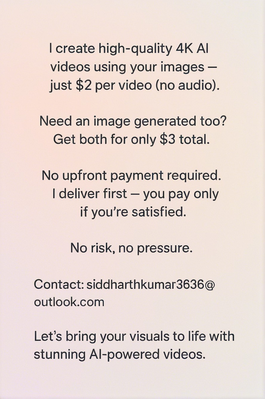 Promotional Offer for 4K AI Videos and Image Generation