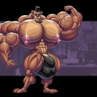 Muscular Anthropomorphic Bear in Top Hat and Bow Tie