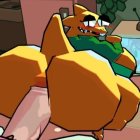 Vibrant Cartoon Character Relaxing on a Couch