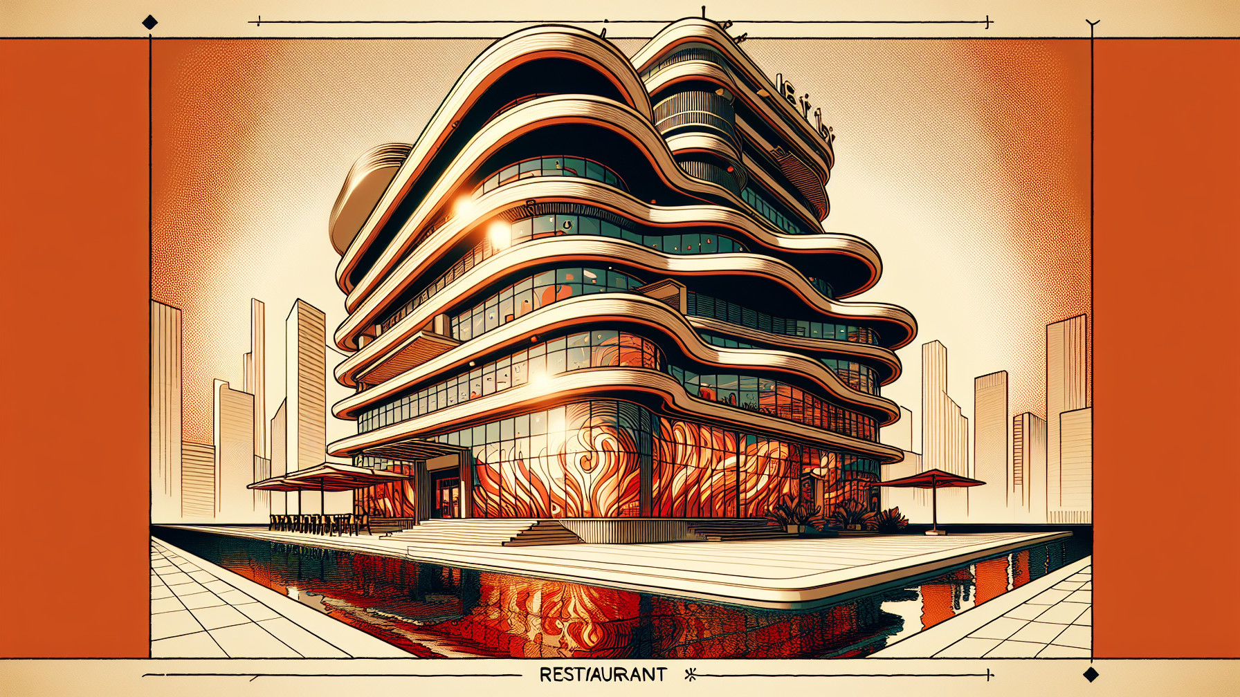 Modern Restaurant with Unique Flowing Architecture