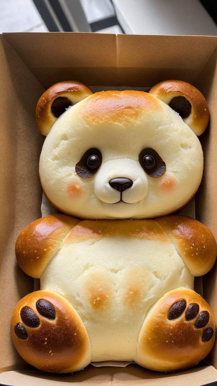 Whimsical Panda-Shaped Bread with Creamy Texture