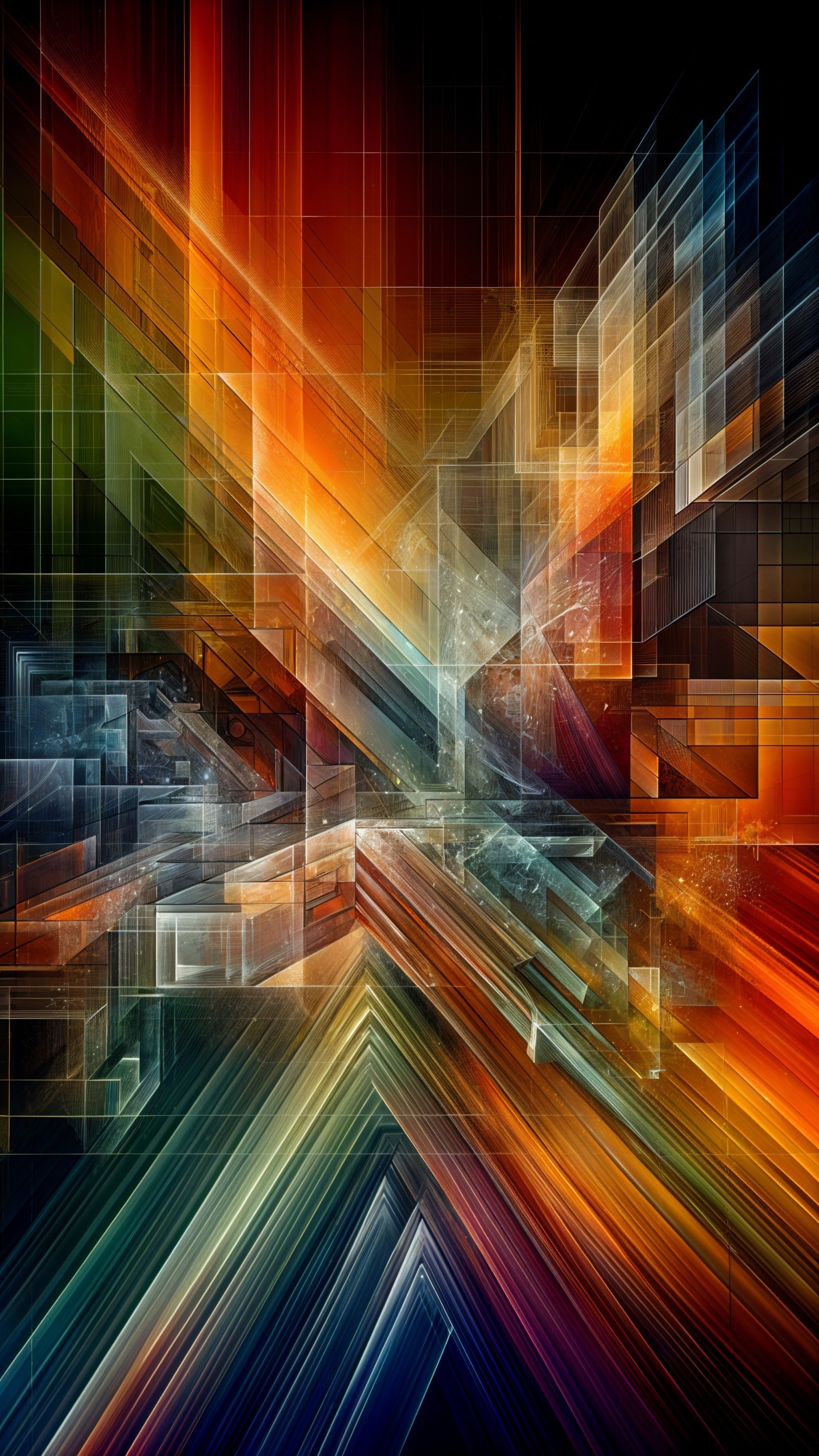 Vibrant Abstract Composition with Geometric Shapes