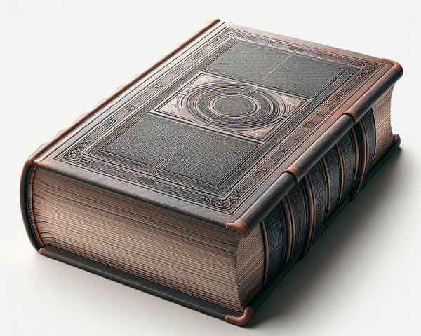 Ornate Vintage Book with Leather Cover and Carvings