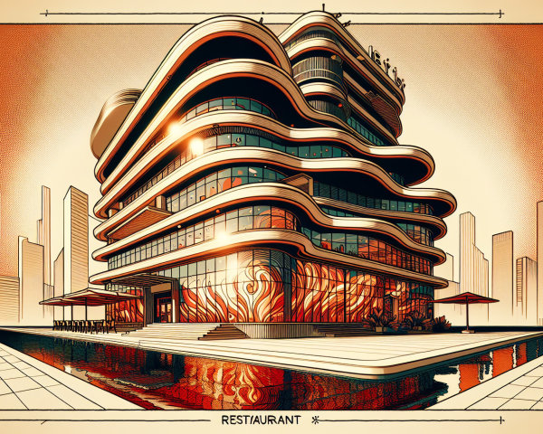Modern Restaurant with Unique Flowing Architecture