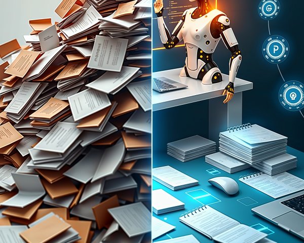 Contrast of Disorganized Paperwork and Efficient Robotics