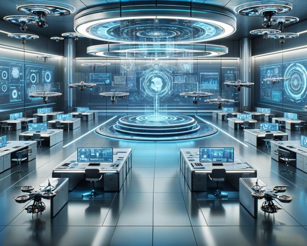 Futuristic Control Room with Advanced Technology