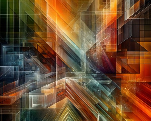 Vibrant Abstract Composition with Geometric Shapes