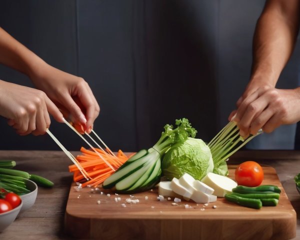 Vegetable Preparation with Colorful Fresh Ingredients