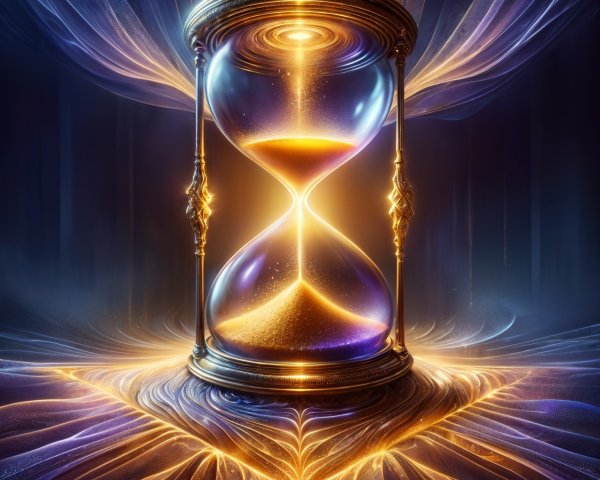 Ornate Hourglass in a Mystical Light Scene