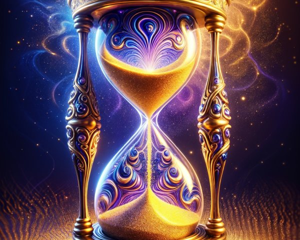 Intricately Designed Hourglass with Shimmering Sand