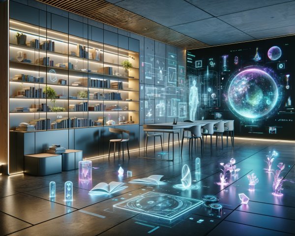 Modern Open-Concept Workspace with Futuristic Elements