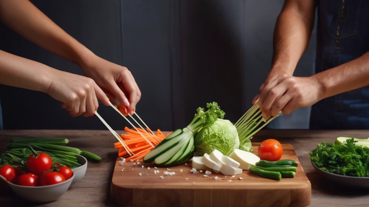 Vegetable Preparation with Colorful Fresh Ingredients
