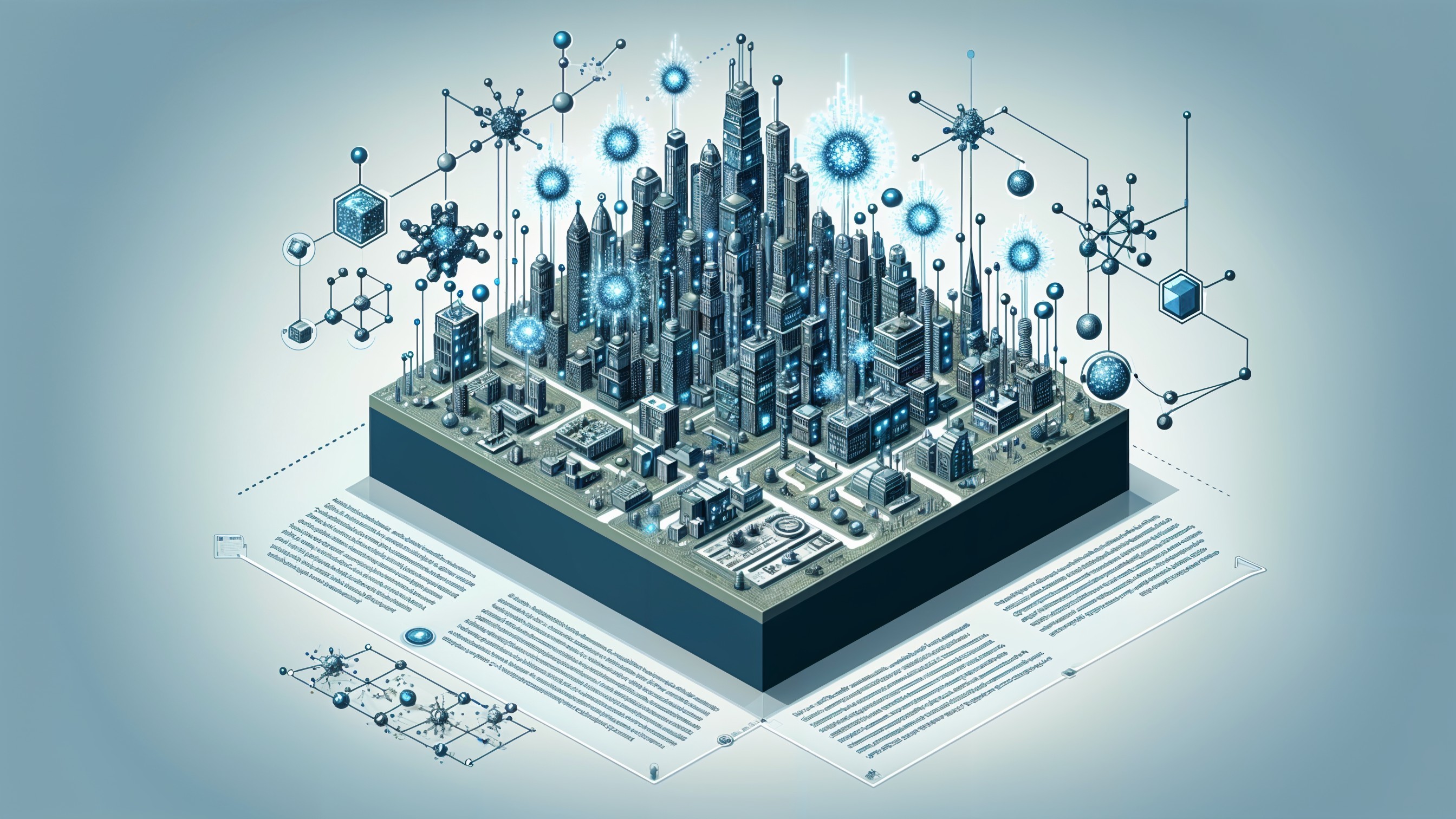 Futuristic Cityscape in Geometric Digital Art Style