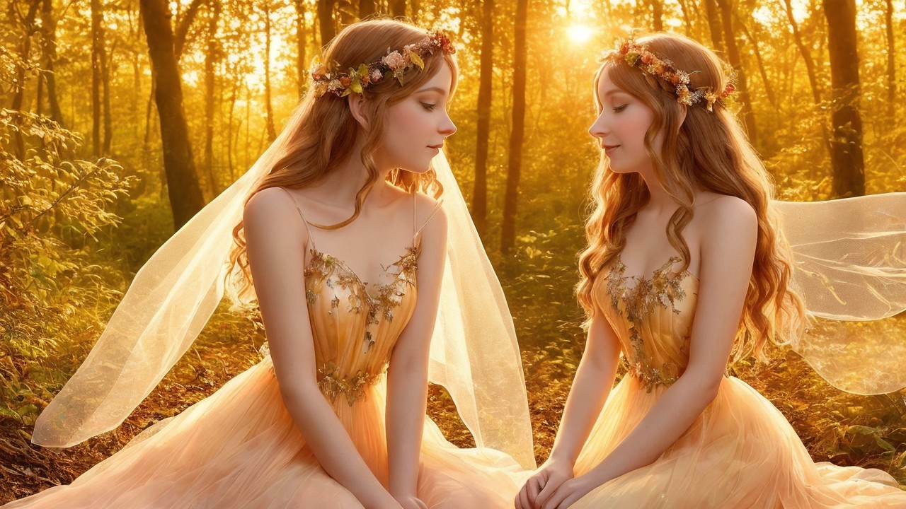 Fairies in a Sunlit Forest Dreamscape