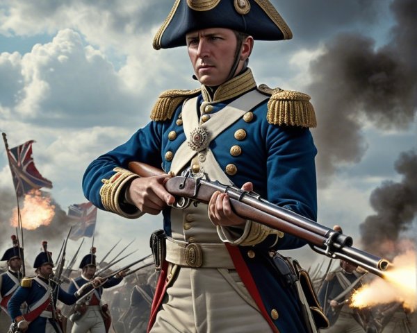 Historical Military Scene with Soldiers in Battle