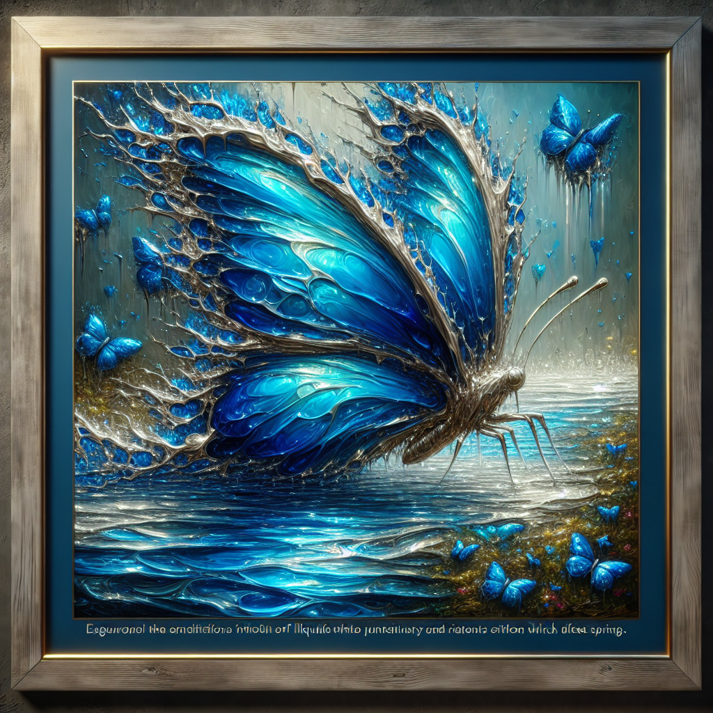 Blue Butterflies in a Surreal Natural Scene