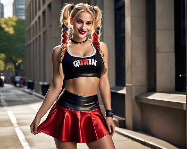 Confident Young Woman in Sporty Urban Outfit