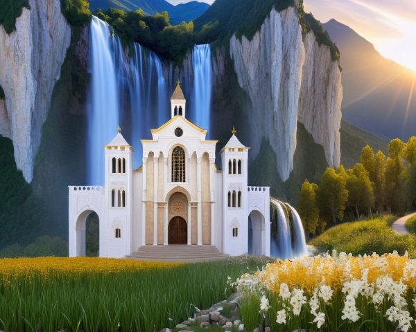 Majestic Fantasy Palace in a Lush Green Valley