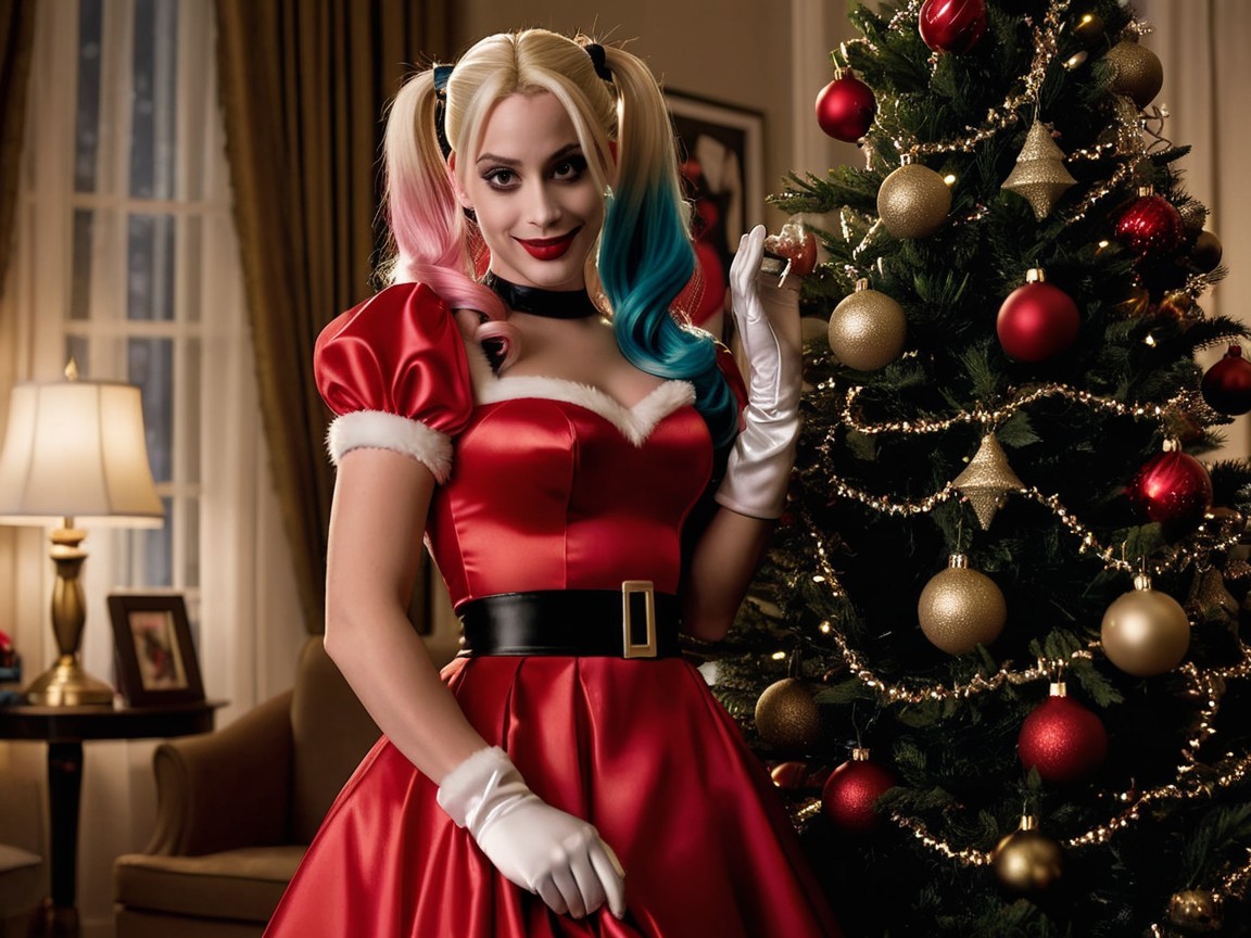Playful Character in Festive Holiday Setting