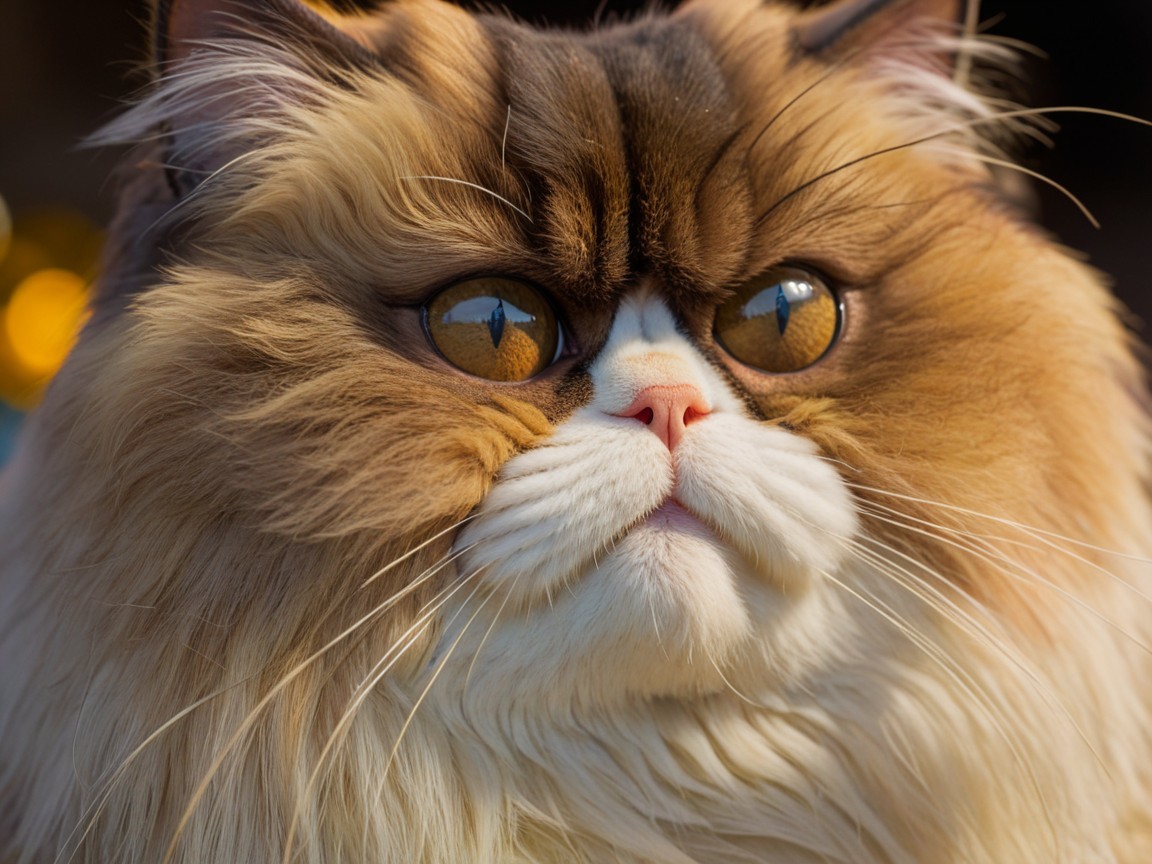 Majestic Cat with Luxurious Multi-Colored Coat