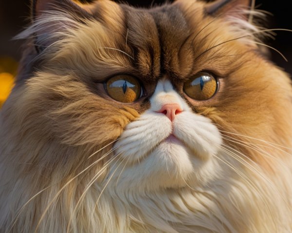 Majestic Cat with Luxurious Multi-Colored Coat