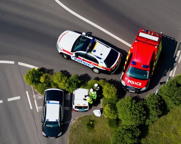 Emergency Responders at Intersection with Vehicles