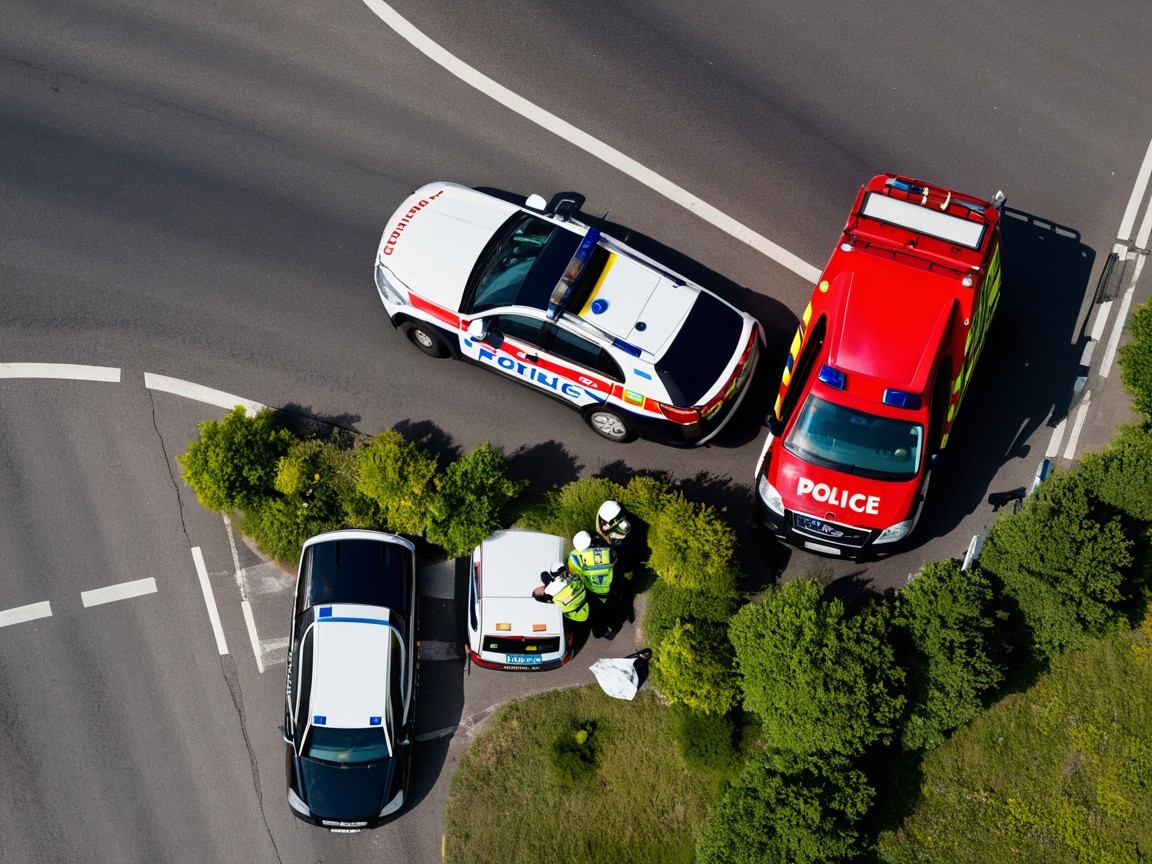 Emergency Responders at Intersection with Vehicles