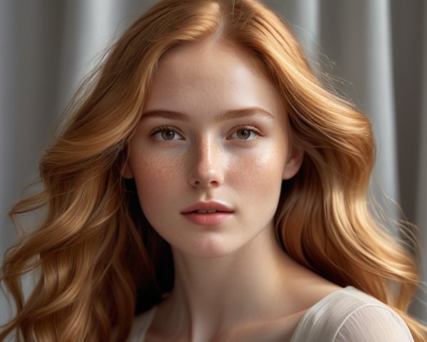 Natural Portrait of a Young Woman with Red Hair