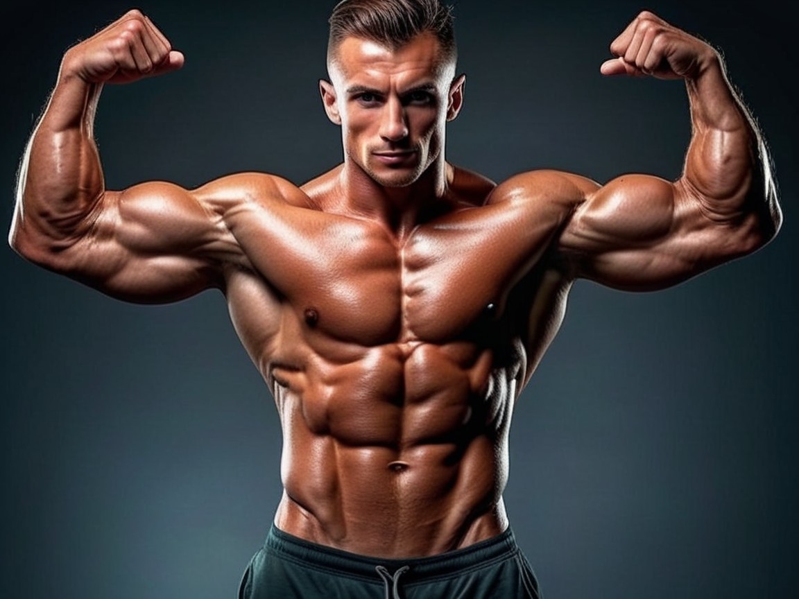 Muscular Man Showcasing Impressive Physique and Strength