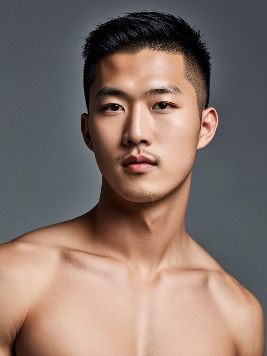Modern Portrait of a Young Man with Defined Features