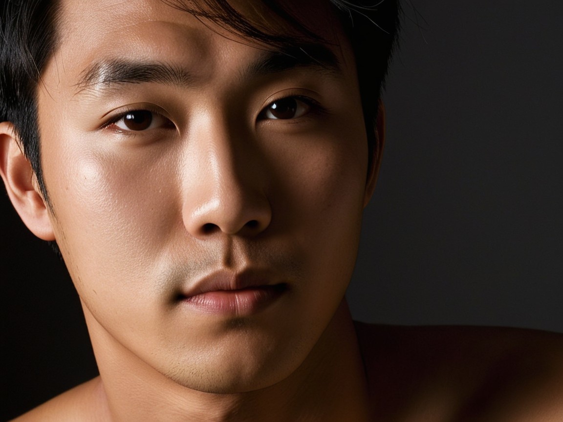 Close-up Portrait of a Young Man with Dark Hair