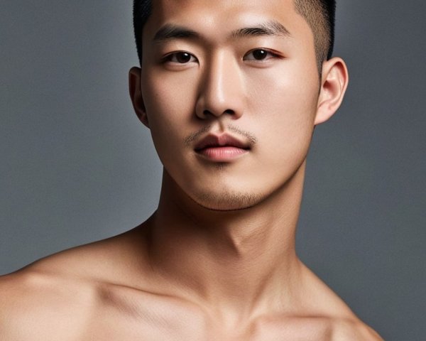 Modern Portrait of a Young Man with Defined Features