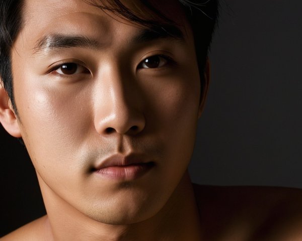 Close-up Portrait of a Young Man with Dark Hair
