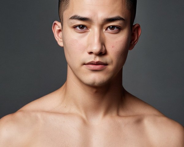 Young man with strong features and toned physique