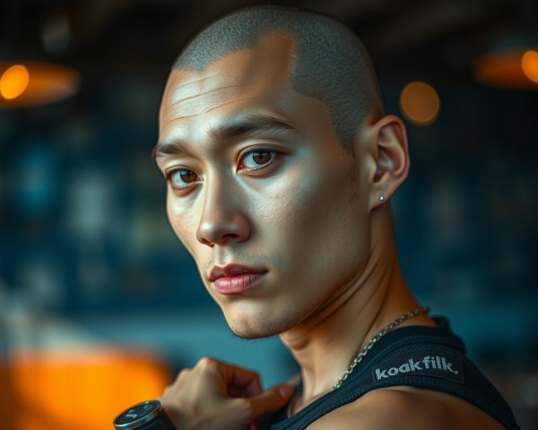 Close-Up Portrait of a Focused Young Man