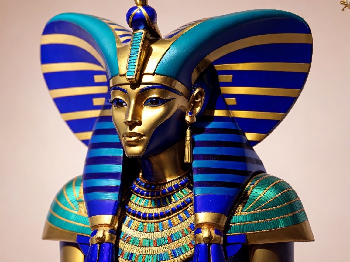 Colorful Statue Inspired by Ancient Egyptian Art