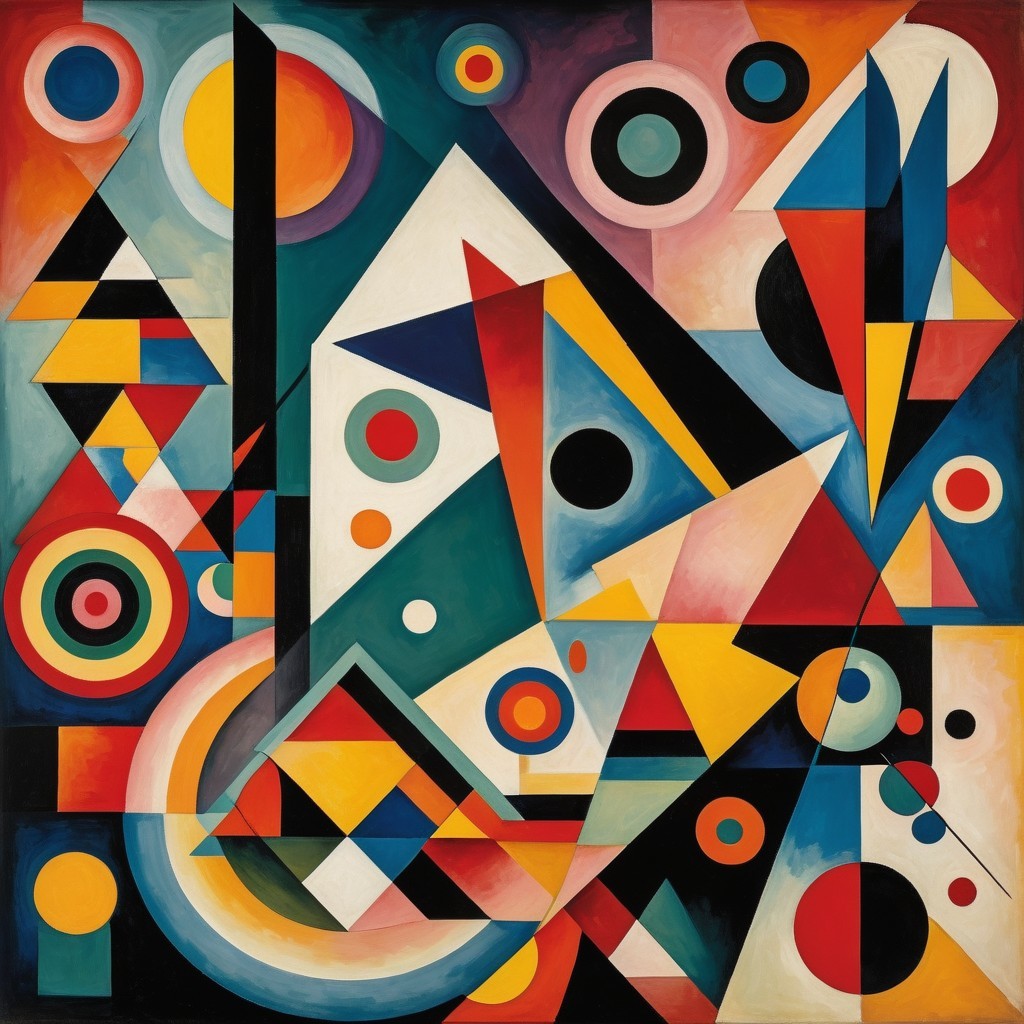 Abstract Composition with Geometric Shapes and Colors
