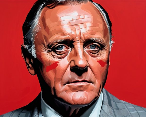 Close-up Portrait of Older Man with Intense Features