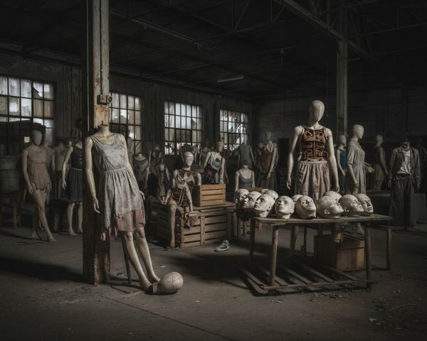 Distressed Mannequins in an Industrial Room Setting