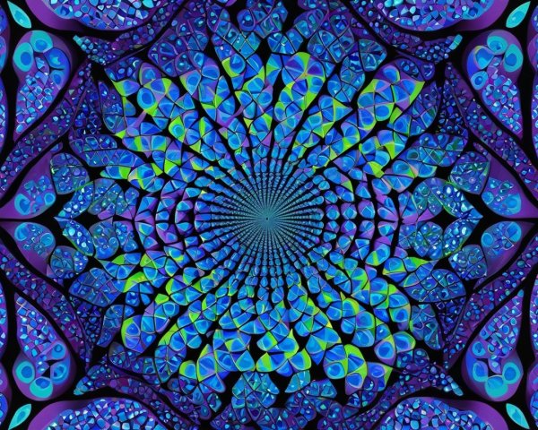 Kaleidoscopic Pattern with Blue and Purple Shades