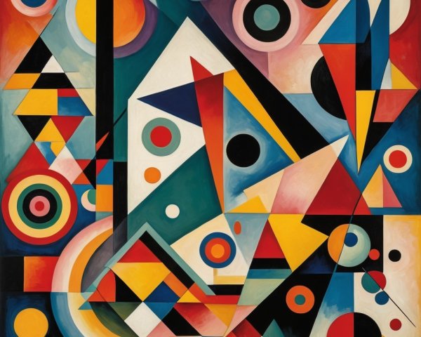 Abstract Composition with Geometric Shapes and Colors