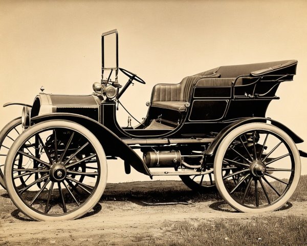 Vintage Early 1900s Automobile with Classic Design