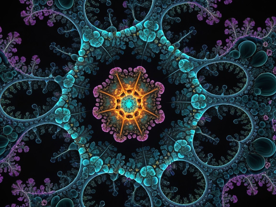 Intricate Fractal Design with Vibrant Colors