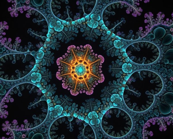 Intricate Fractal Design with Vibrant Colors