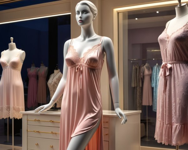 Elegant Nightwear Display in Soft Pastel Shades